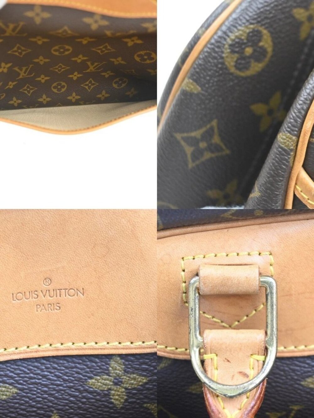 LOUIS VUITTON LV Logo Deauville Hand Bag Monogram Leather Brown M47270 75KC863 - Picture 15 of 16